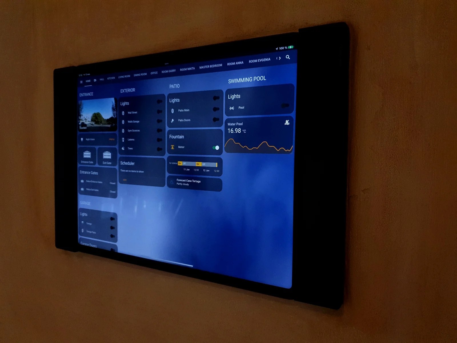 Локальный dashboard Home Assistant для мониторинга виллы