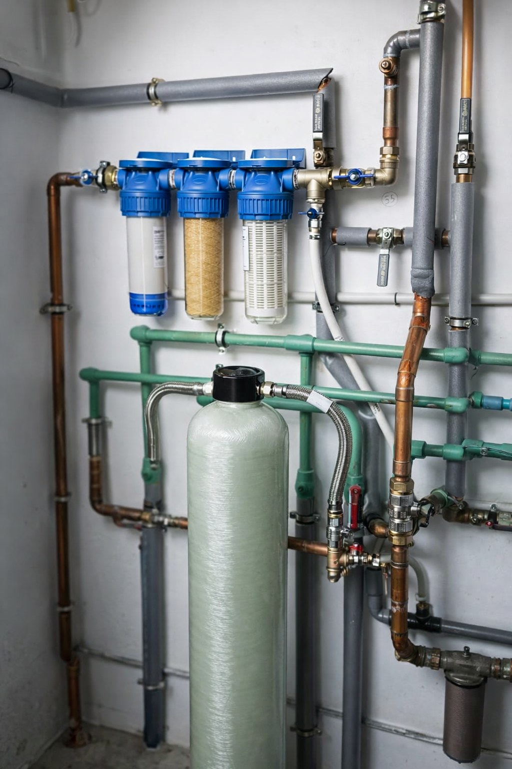 Instalación real de TAC y filtración Smart Water PRO en la sala técnica de una villa privada