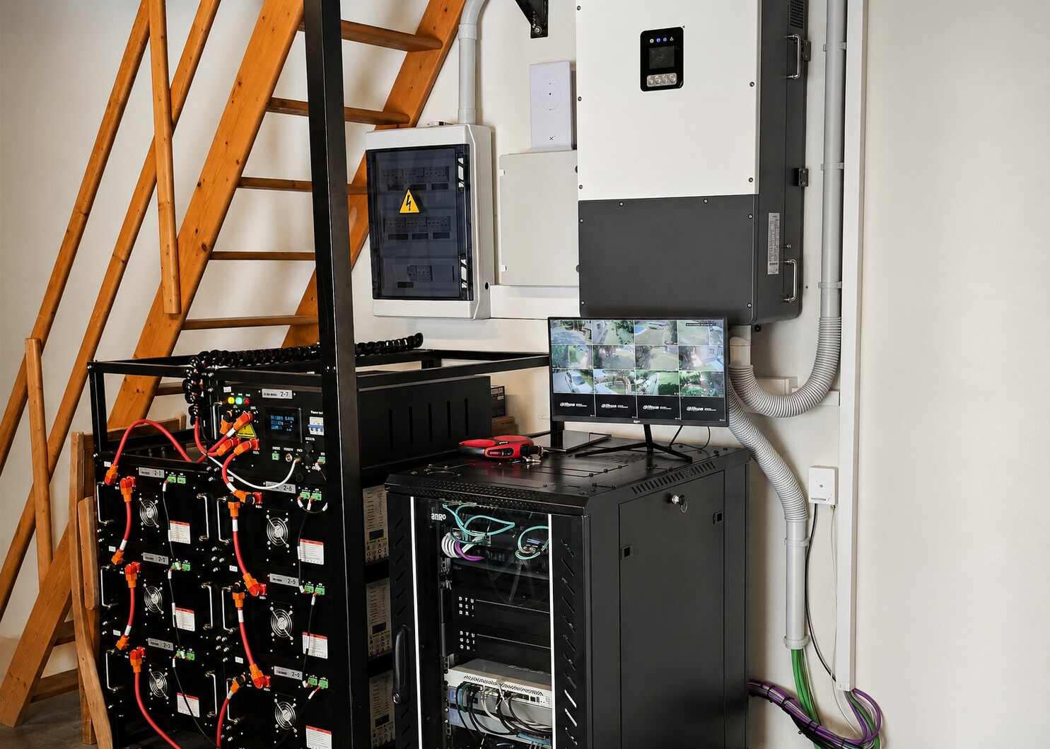 50 kW hybrid inverter, 120 kWh lithium battery storage and local infrastructure installed at a private villa in Sotogrande