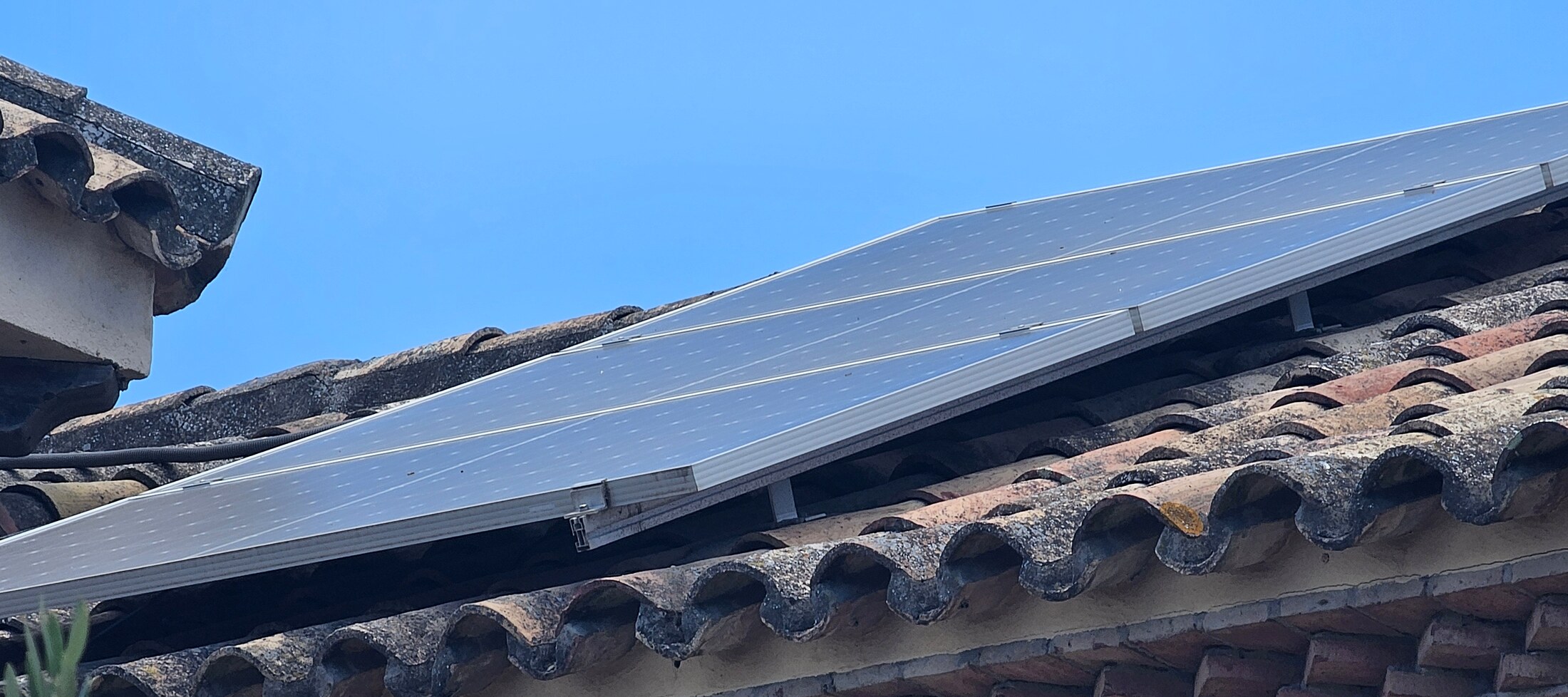 Solar panels installed on the roof of a private villa in Sotogrande